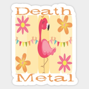 Flamingo Death Metal Sticker